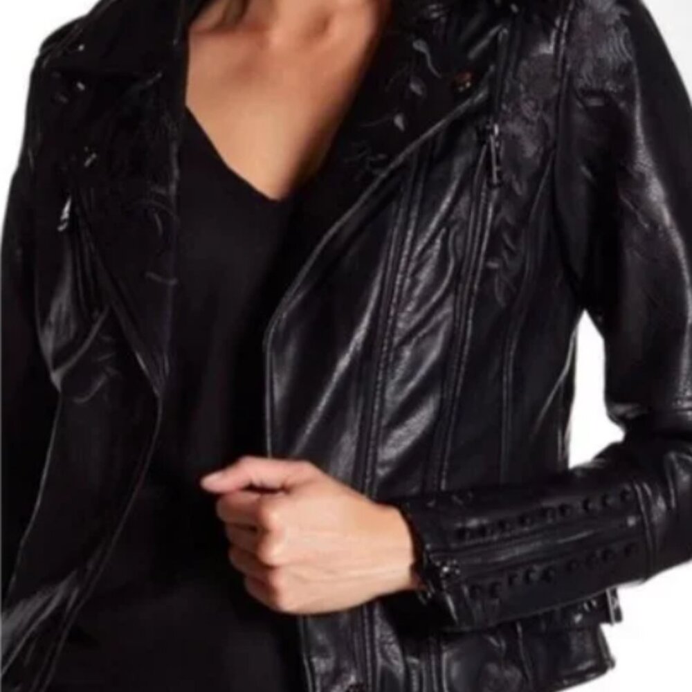 VIGOSS | Faux Leather Studded Moto Jacket | Women's Size 2X - Picture 5 of 7
